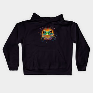 Froggy Animal Spirit (25) - Trippy Psychedelic Frog Kids Hoodie